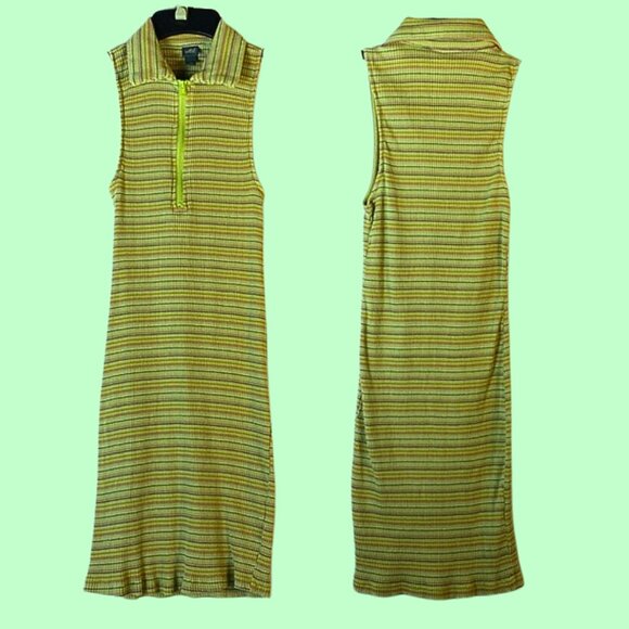 Wild Fable Striped Collared Quarter Zip Dress - Picture 1 of 8